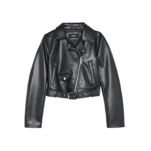 Cropp - Czarna kurtka biker z imitacji skóry - czarny