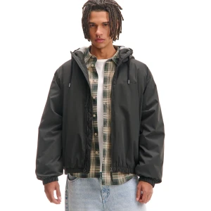 Cropp - Czarna kurtka bomber z kapturem - czarny