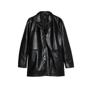 Cropp - Czarna kurtka oversize z imitacji skóry - czarny