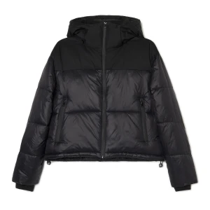 Cropp - Czarna kurtka puffer z kapturem - czarny