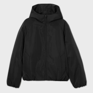 Cropp - Czarna kurtka puffer z kapturem - czarny