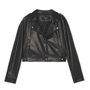 Cropp - Czarna kurtka ramoneska z imitacji skóry - czarny