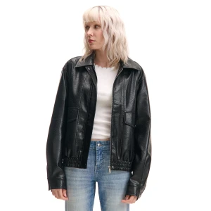 Cropp - Czarna kurtka z imitacji skóry - czarny