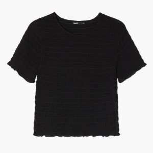 Cropp - Czarna marszczona bluzka z wiskozy - czarny