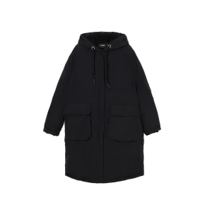 Cropp - Czarna parka z kapturem - czarny