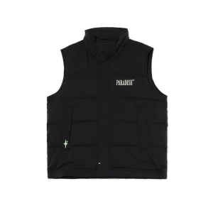 Cropp - Czarna pikowana kamizelka z haftem - czarny