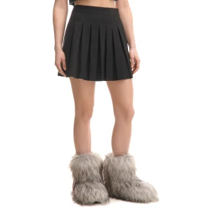 Cropp - Czarna plisowana spódnica mini - czarny