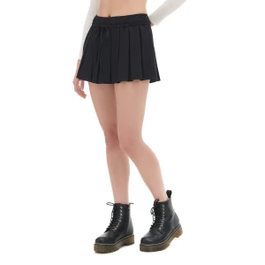 Cropp - Czarna plisowana spódnica mini - czarny