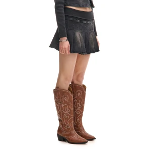 Cropp - Czarna plisowana spódniczka z wiskozą - czarny