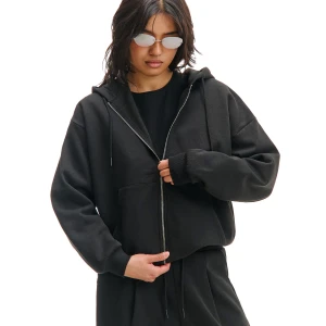 Cropp - Czarna rozpinana bluza z kapturem - czarny