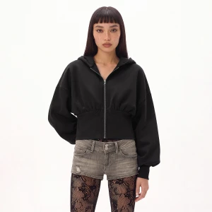 Cropp - Czarna rozpinana bluza z kapturem - czarny