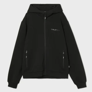 Cropp - Czarna rozpinana bluza z napisem - czarny
