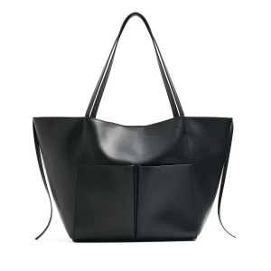 Cropp - Czarna shopperka z imitacji skóry - czarny