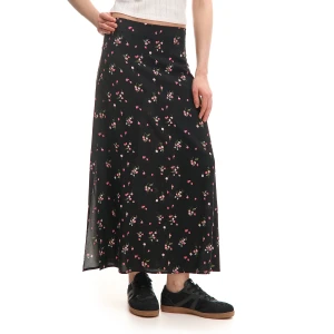 Cropp - Czarna spódnica maxi w kwiaty - czarny