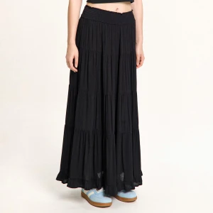 Cropp - Czarna spódnica maxi z wiskozy - czarny