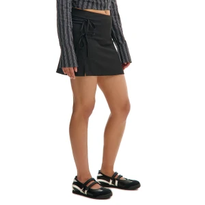 Cropp - Czarna spódniczka mini z wiązaniami - czarny