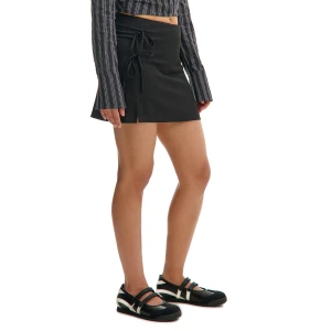 Cropp - Czarna spódniczka mini z wiązaniami - czarny