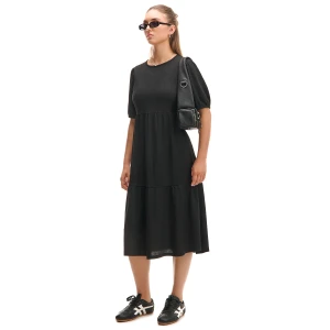 Cropp - Czarna sukienka midi - czarny