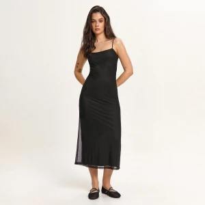 Cropp - Czarna sukienka midi - czarny