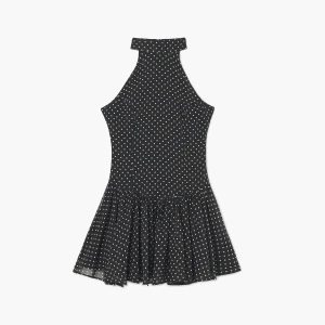 Cropp - Czarna sukienka mini w groszki - inny