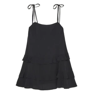 Cropp - Czarna sukienka mini z wiązanymi ramiączkami - czarny