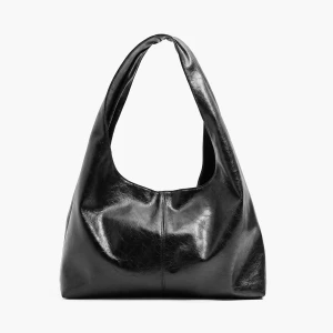 Cropp - Czarna torebka hobo z imitacji skóry - czarny