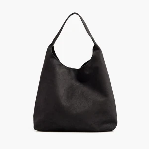 Cropp - Czarna torebka hobo z imitacji zamszu - czarny
