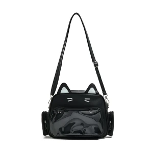 Cropp - Czarna torebka z kocimi naszywkami - czarny