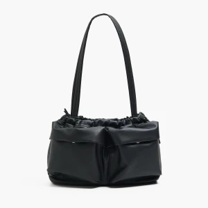 Cropp - Czarna torebka z miękkiej sztucznej skóry - czarny