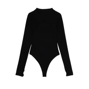 Cropp - Czarne body z długim rękawem - czarny