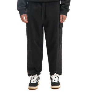 Cropp - Czarne dresowe joggery z kieszeniami cargo - czarny