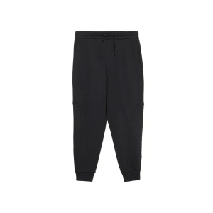 Cropp - Czarne dresowe joggery z nadrukiem na nogawce - czarny