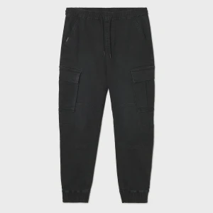 Cropp - Czarne jeansowe joggery cargo - czarny
