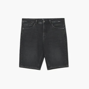 Zdjęcie produktu Cropp - Czarne jeansowe szorty z efektem sprania - czarny