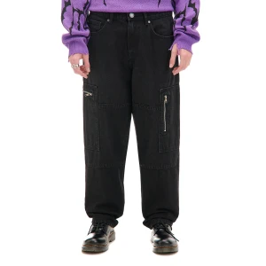 Cropp - Czarne jeansy baggy balloon - czarny