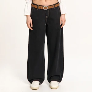 Cropp - Czarne jeansy baggy balloon - czarny