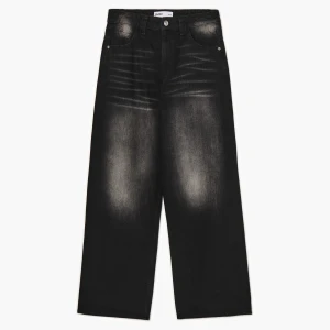 Cropp - Czarne jeansy baggy z efektem sprania - czarny