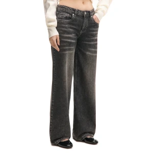 Cropp - Czarne jeansy baggy z niskim stanem - czarny