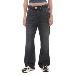 Cropp - Czarne jeansy baggy z postrzępieniami - czarny