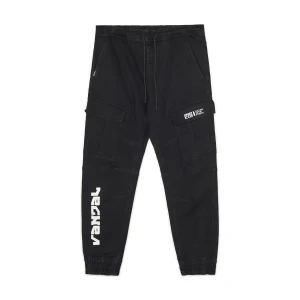 Cropp - Czarne jeansy jogger z efektem sprania - czarny