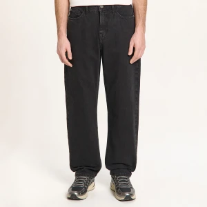 Cropp - Czarne jeansy straight z efektem sprania - czarny