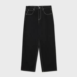 Cropp - Czarne jeansy super baggy z haftem - czarny