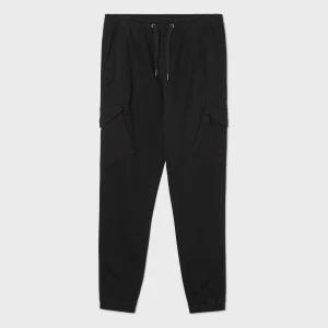 Cropp - Czarne joggery slim z kieszeniami cargo - czarny