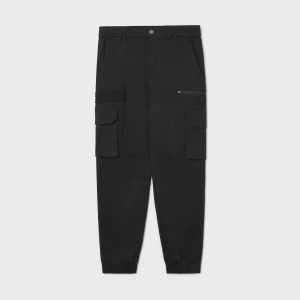 Cropp - Czarne joggery z kieszeniami cargo - czarny