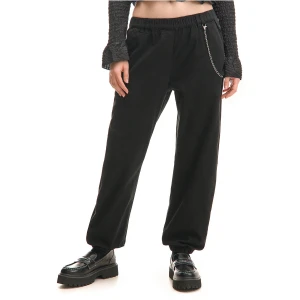 Cropp - Czarne joggery z łańcuchem - czarny