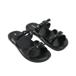 Cropp - Czarne klapki z kokardkami - czarny