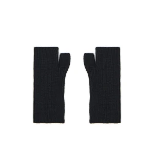 Cropp - Czarne prążkowane rękawiczki mitenki - czarny