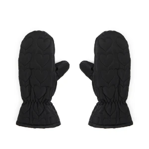 Cropp - Czarne rękawiczki z haftem w serca - czarny