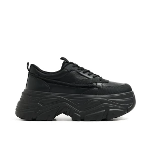 Cropp - Czarne sneakersy chunky na zimę - czarny