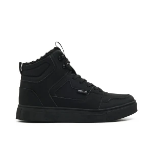 Cropp - Czarne sneakersy ze sztucznym barankiem - czarny